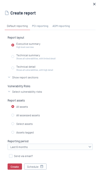 default reporting#